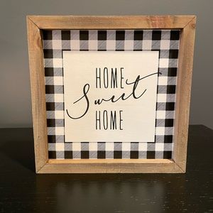 Kirkland’s Home Sweet Home Buffalo Check Table Top Sign